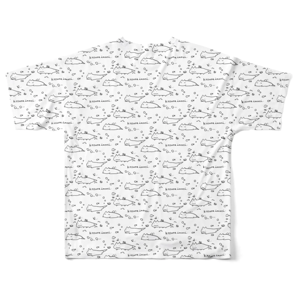 キツネイモリの人のキツネイモリづくし 白 All-Over Print T-Shirt :back