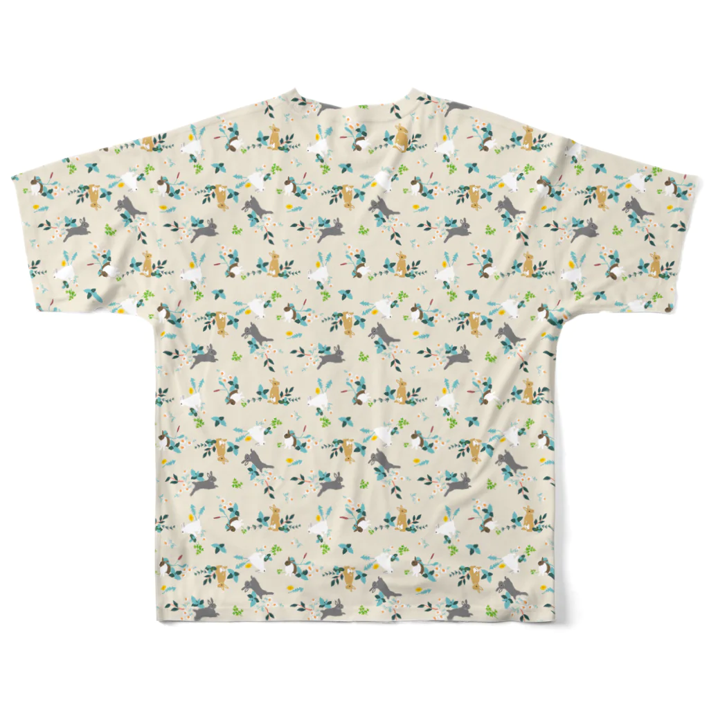 SCHINAKO'Sのハーブとうさぎさん柄 All-Over Print T-Shirt :back