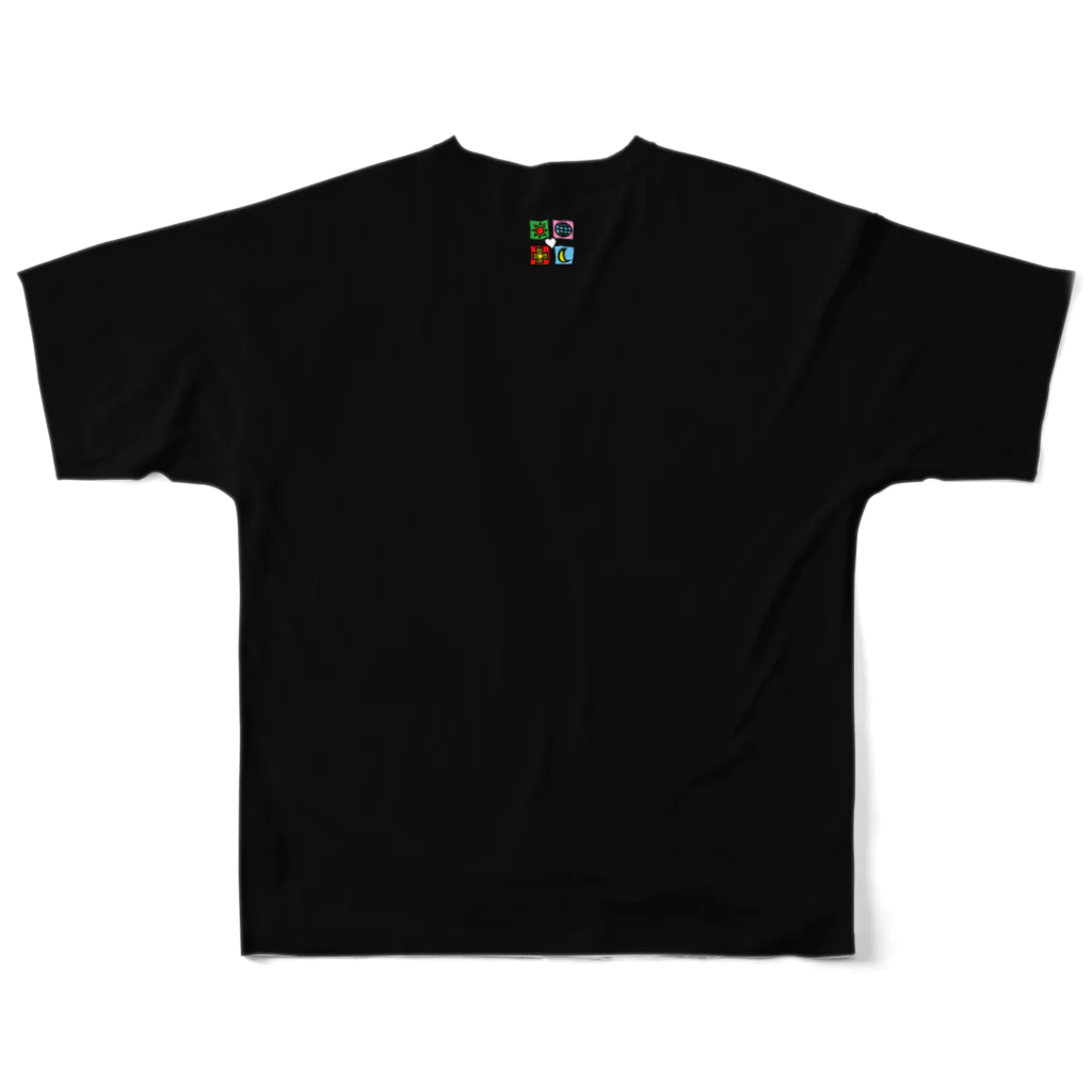 ゴータ・ワイのFANTASIA～ひまわり～　Black All-Over Print T-Shirt :back