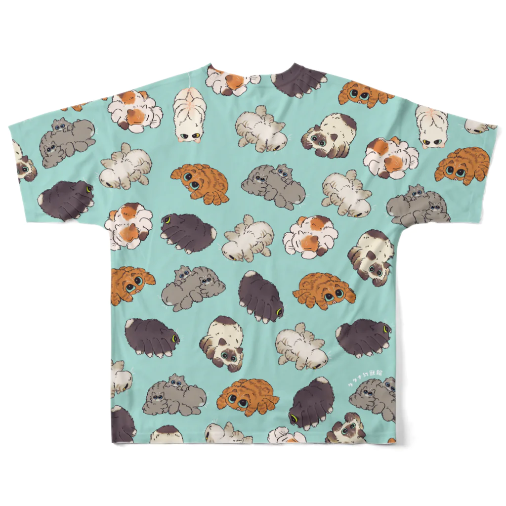 タタナ幻獣館のクモネコまみれ All-Over Print T-Shirt :back