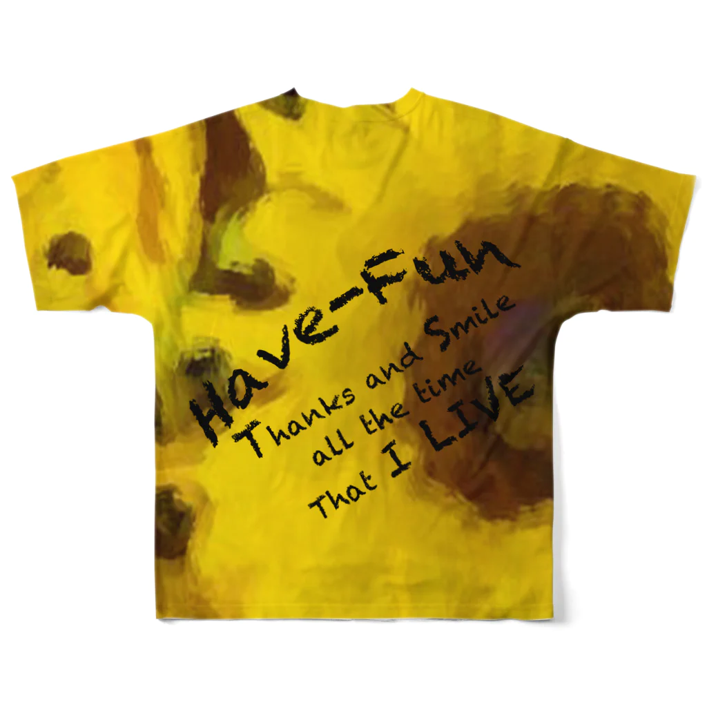 HaveーFun 嘉のHave-Fun Photo Playひまわり All-Over Print T-Shirt :back