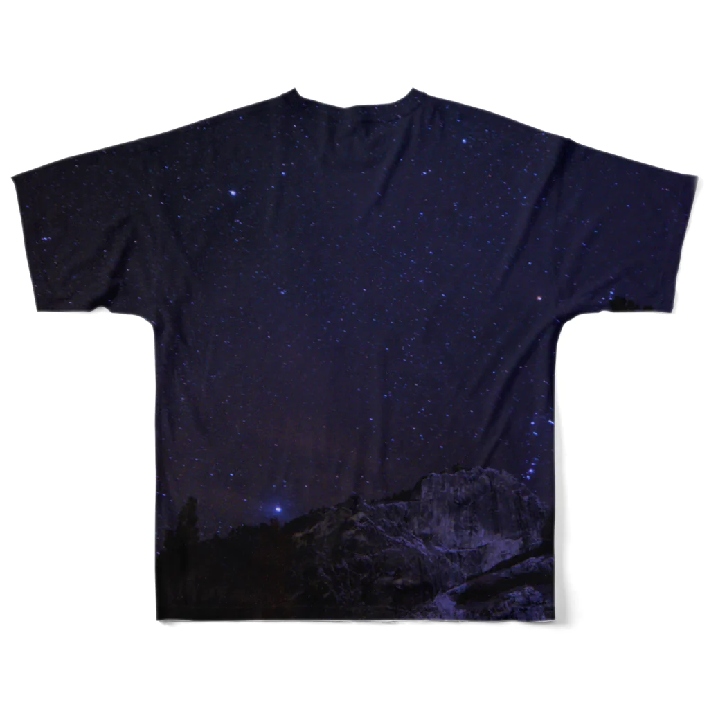 ぷらっこのヨセミテの星空2 フルグラフィックTシャツの背面