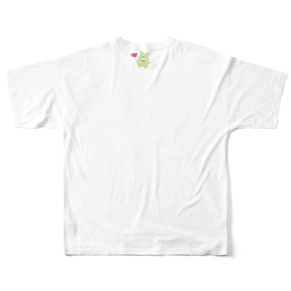 よもぎのくままろくんとカニ All-Over Print T-Shirt :back