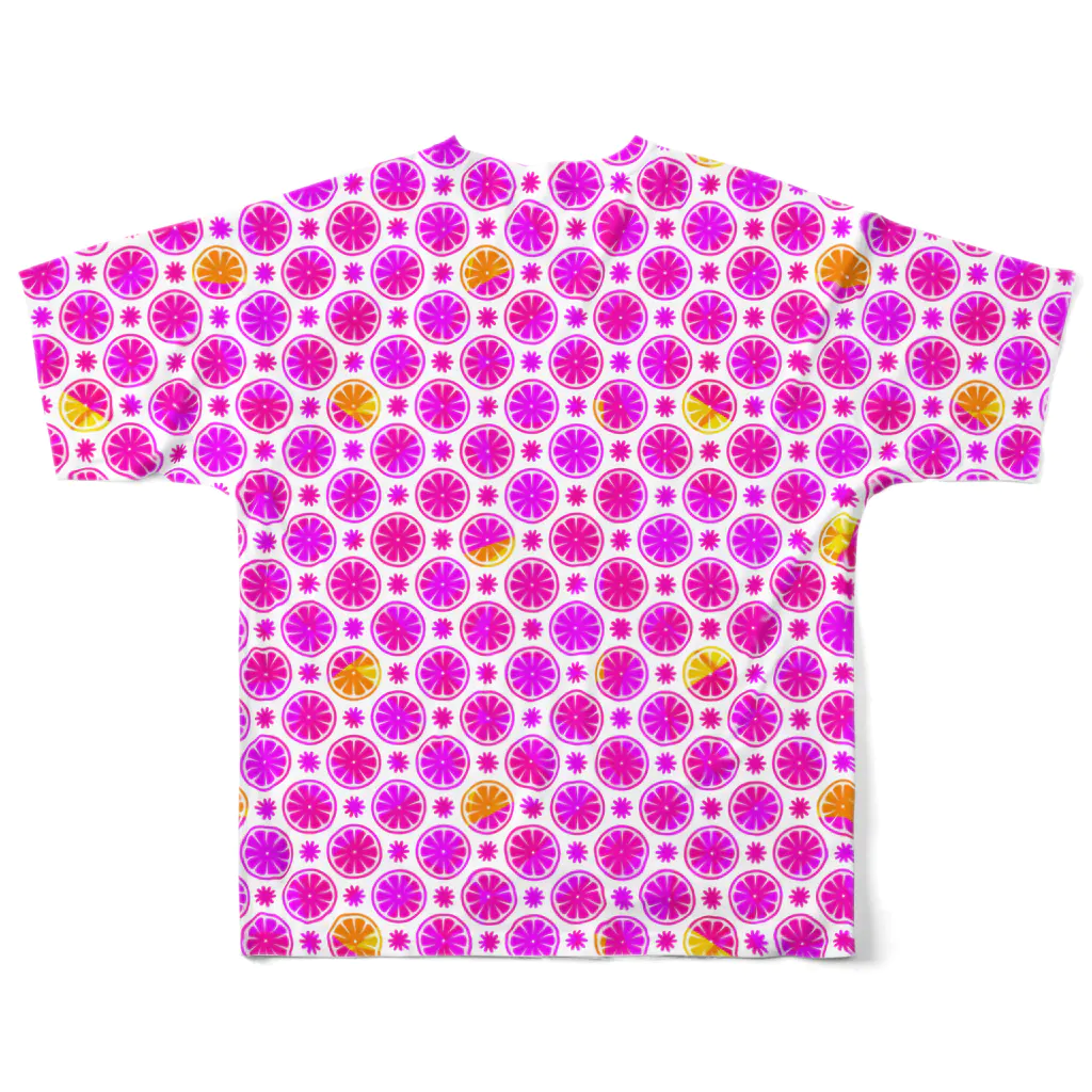 Purple PearlのPink citrus フルグラフィックTシャツの背面