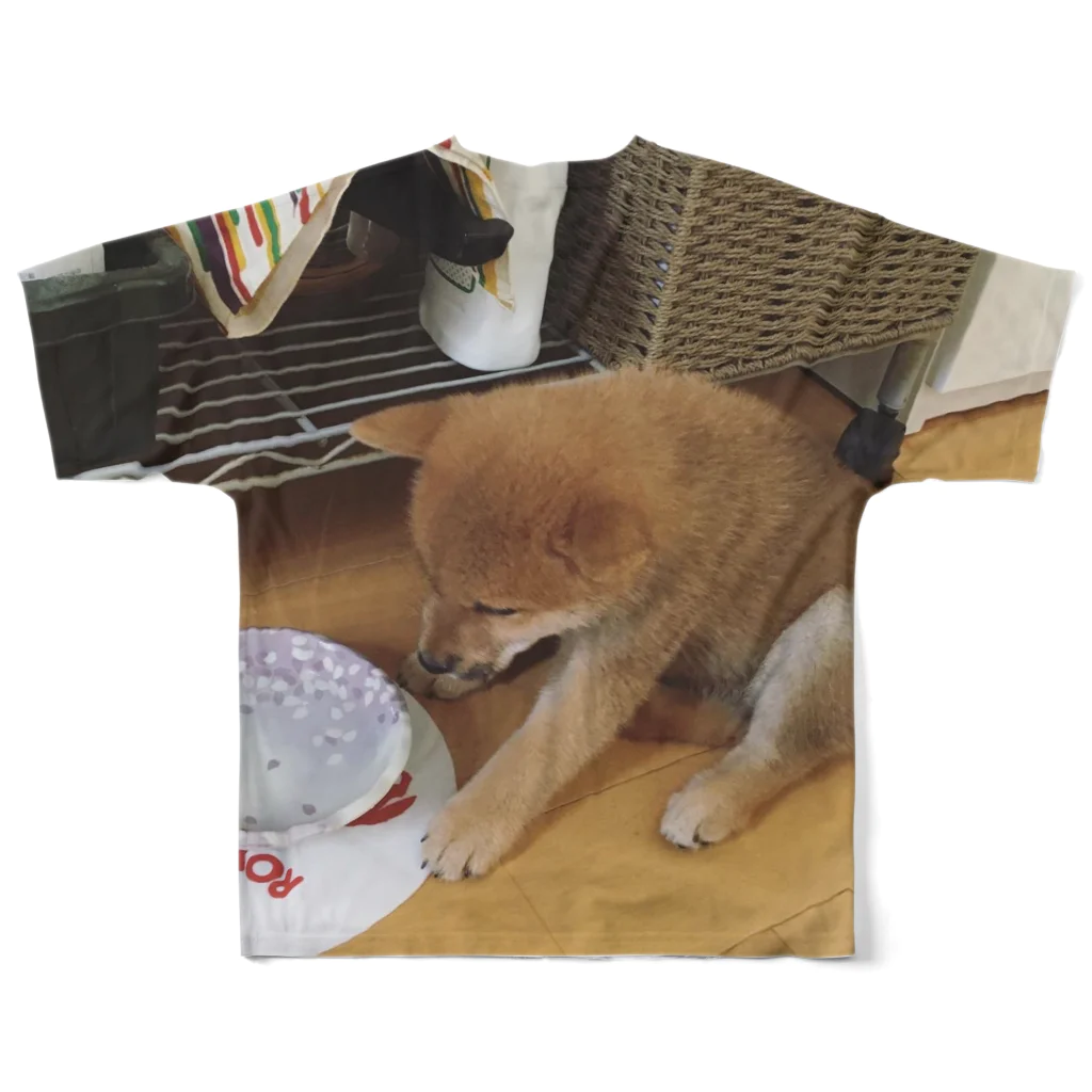 こはるちゃん(柴犬の女の子、2020年6月生まれ)のこはるちゃん7？+ All-Over Print T-Shirt :back