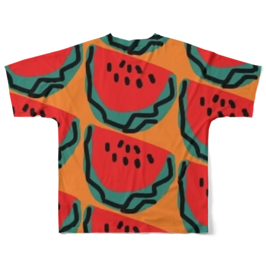 LEMOLEMONのスイカ（オレンジ） フルグラフィックTシャツの背面