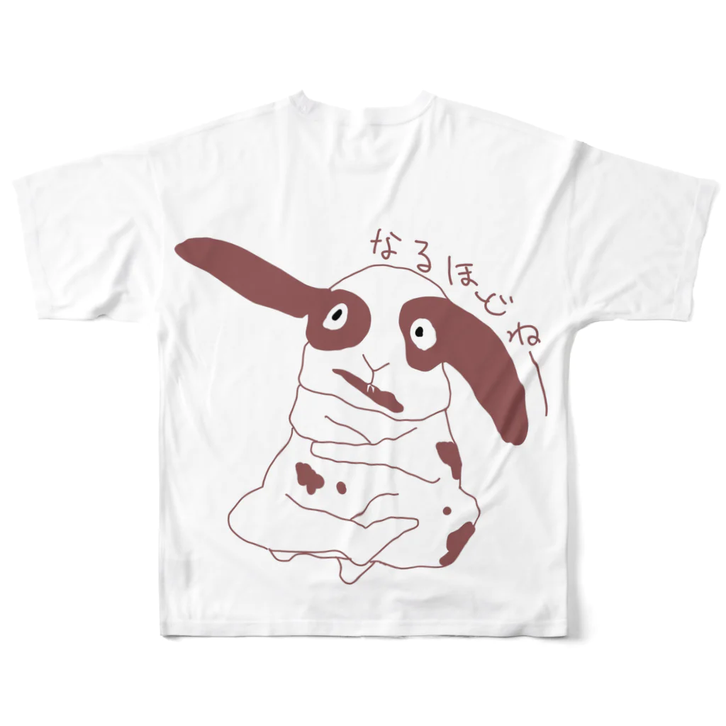 muiのゆるゆるうさちゃん フルグラフィックTシャツの背面