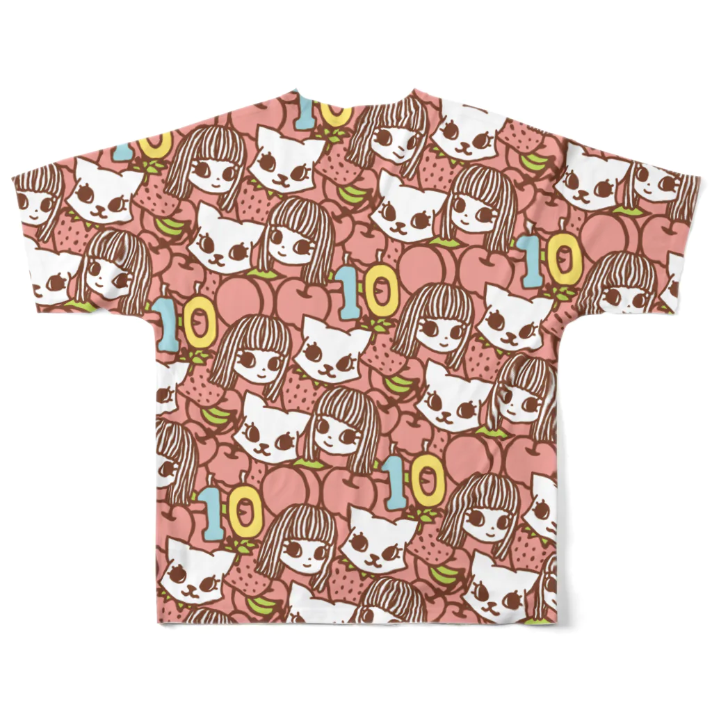 PetWORKs SUZURI Shopのでこニキ10th All-Over Print T-Shirt :back