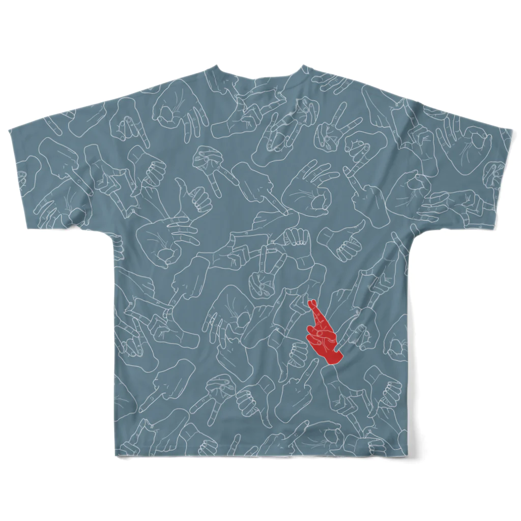 SourambleのHand signs(ver'3) All-Over Print T-Shirt :back