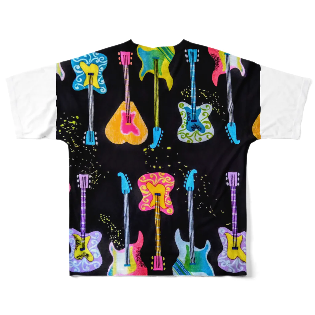 Rock★Star Guitar School 公式Goodsのサイケ🎸ギター フルグラフィックTシャツの背面