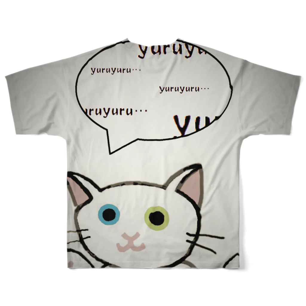 SU-KUのゆる猫オッド　シルバー All-Over Print T-Shirt :back