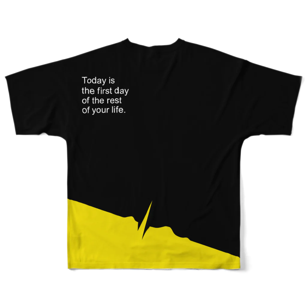 mosh&chipsのToday is the first day of the rest of your life.[yellow] フルグラフィックTシャツの背面