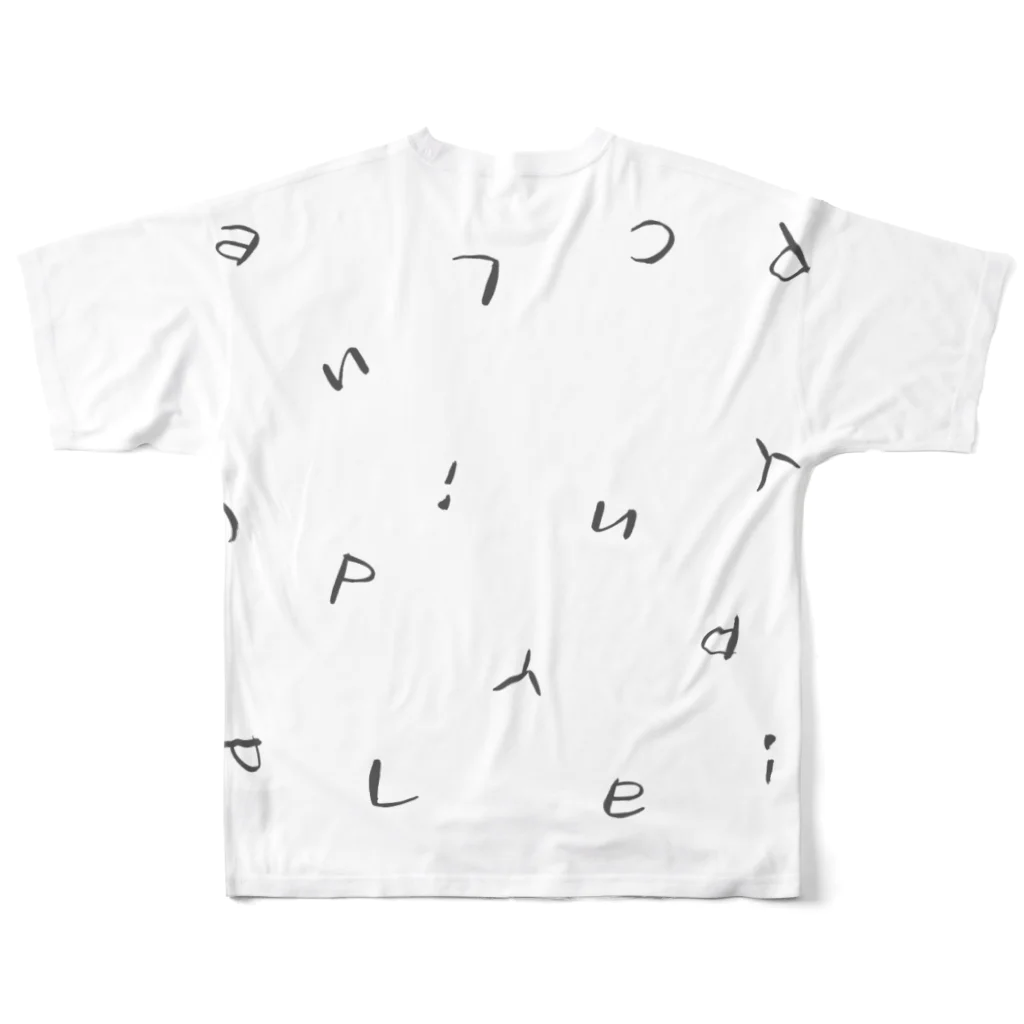 ナオ / CandyLip店のロゴ：ランダム フルグラフィックTシャツの背面