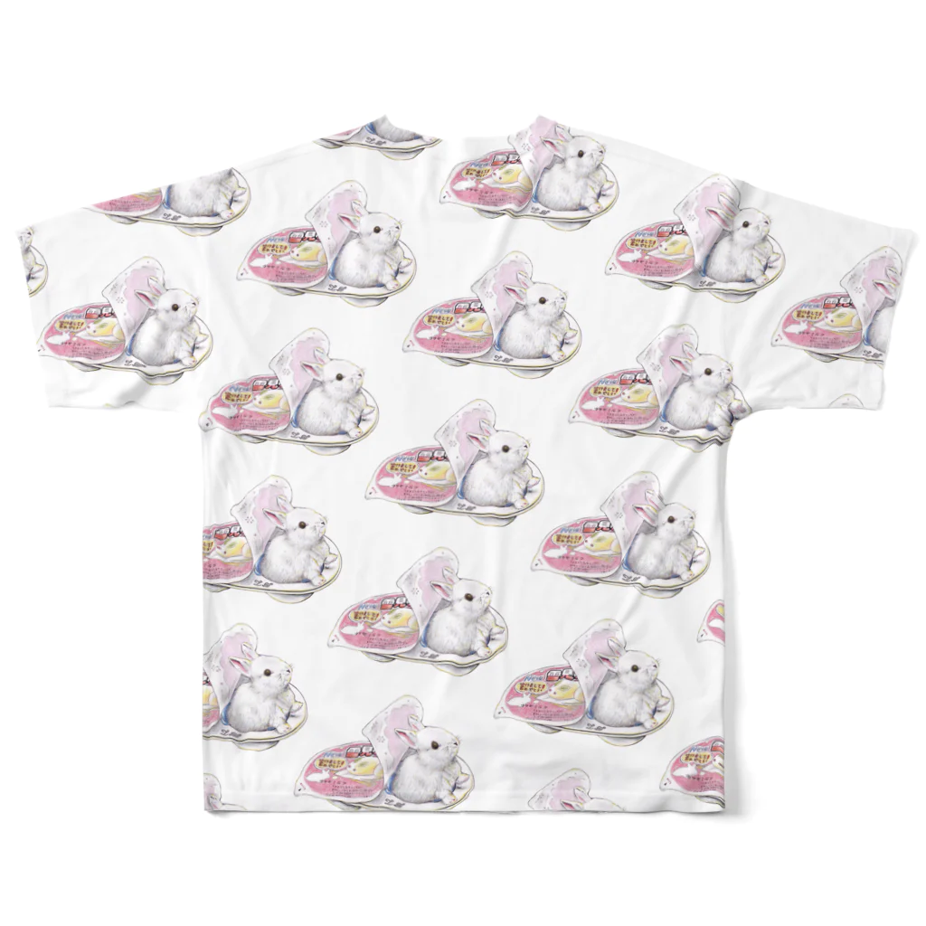 白石拓也の雪見うさぎがいっぱい！ All-Over Print T-Shirt :back