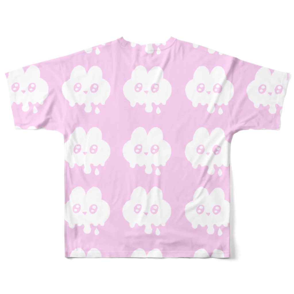 oroninetのぴえんなうさぎ。溶けるピンク All-Over Print T-Shirt :back