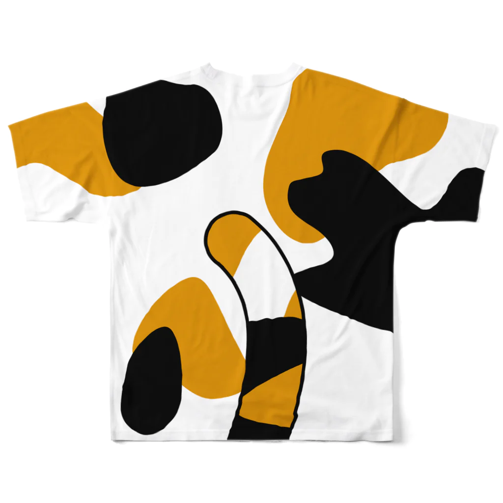 現役デザイナーが作る気ままショップの猫になれるTシャツ（三毛猫ver） All-Over Print T-Shirt :back