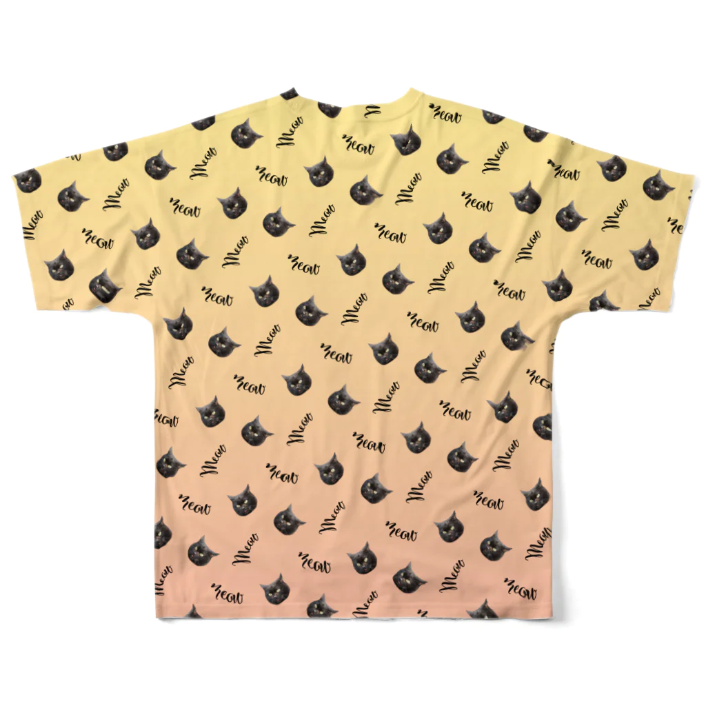 【公式】まるいねこのmeow 〜黒猫〜 All-Over Print T-Shirt :back