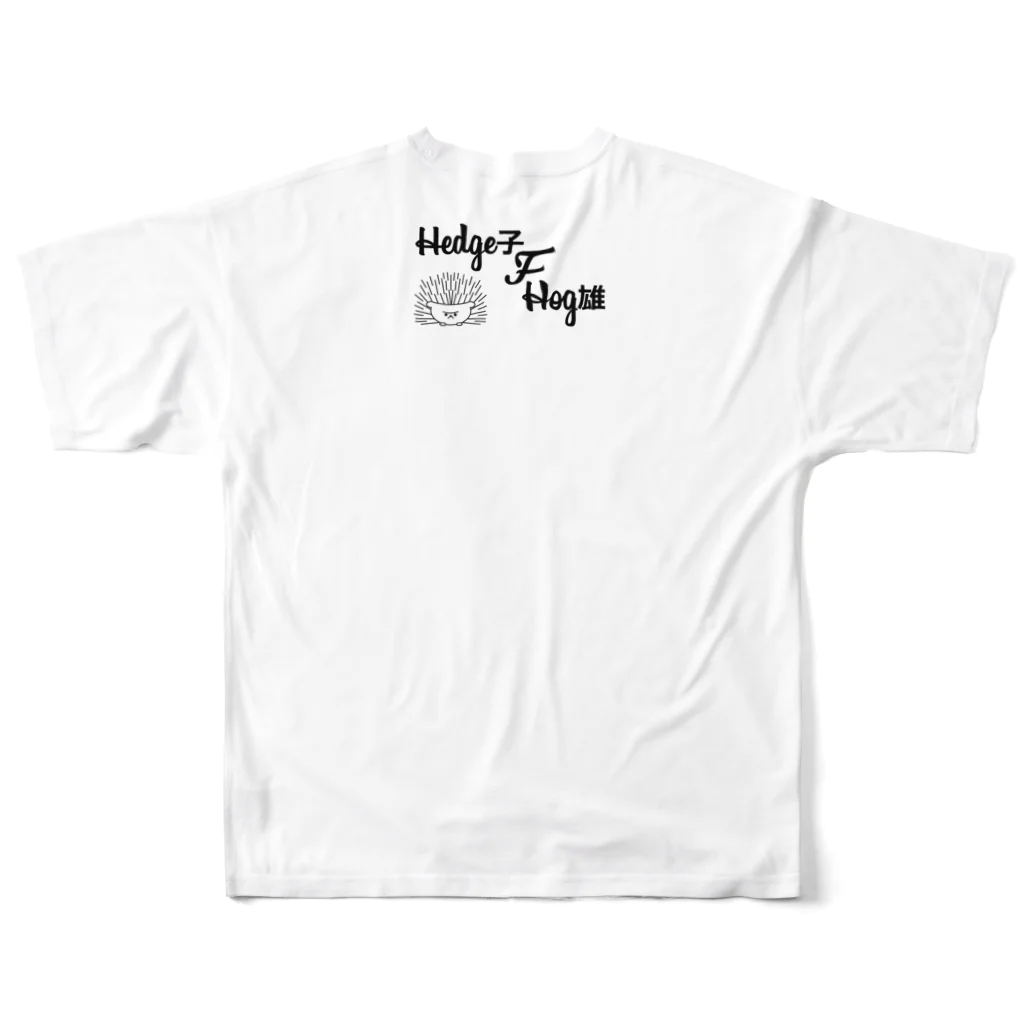 HarikoHarioの警戒するハリネズミ(トロピカル) All-Over Print T-Shirt :back