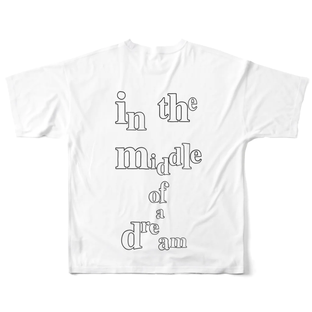 in the middle of a dreamのM  in the middle of a dream フルグラフィックTシャツの背面