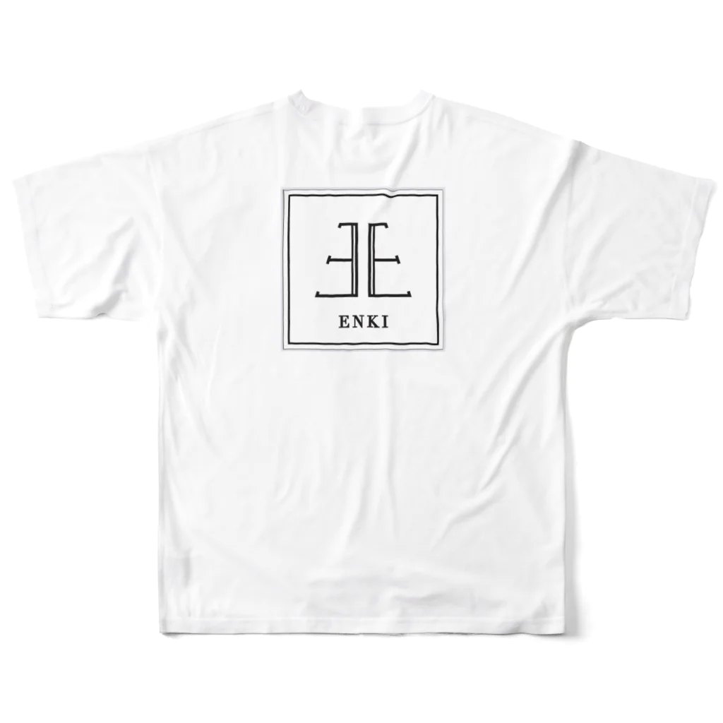 atelier EnkiのENKI Logo White All-Over Print T-Shirt :back