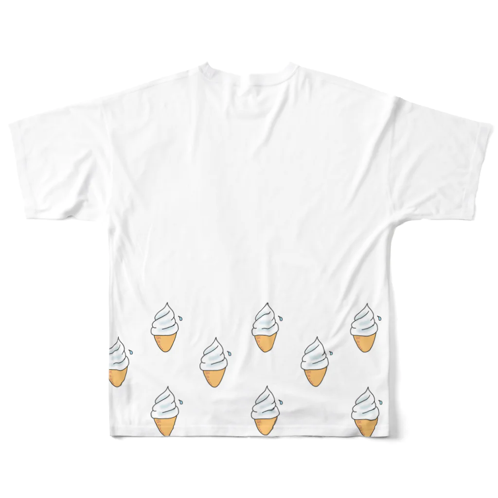 cumincuminのソフトクリーム9個 フルグラフィックTシャツの背面