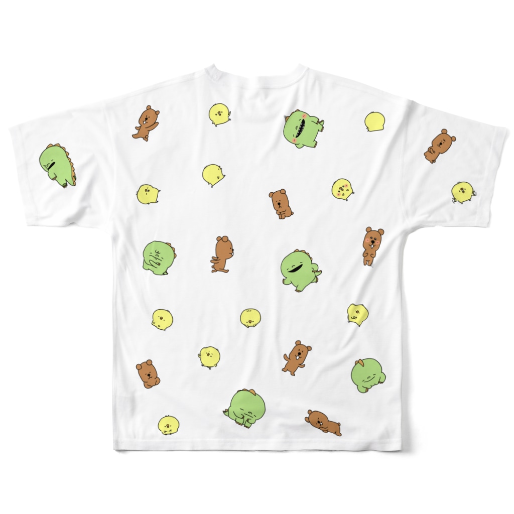 ゆーすけひよこのひよこくまイグアナいっぱい All-Over Print T-Shirt :back