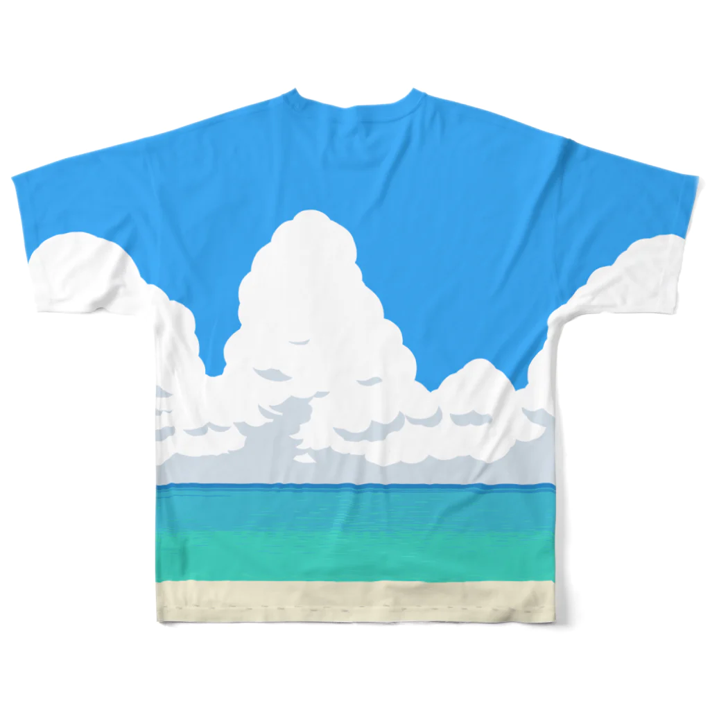 kima-maniのThe sea is calling フルグラフィックTシャツの背面