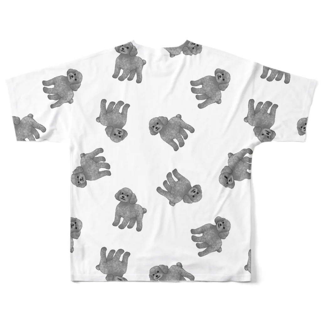 chippokeのトイプードル シルバーいっぱい All-Over Print T-Shirt :back