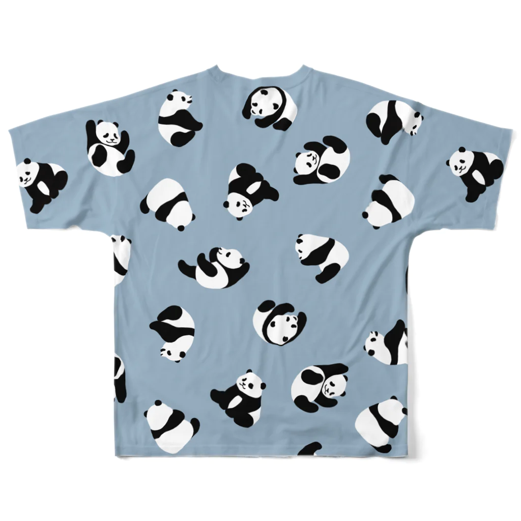 chippokeのころころパンダいっぱい（ブルー） All-Over Print T-Shirt :back