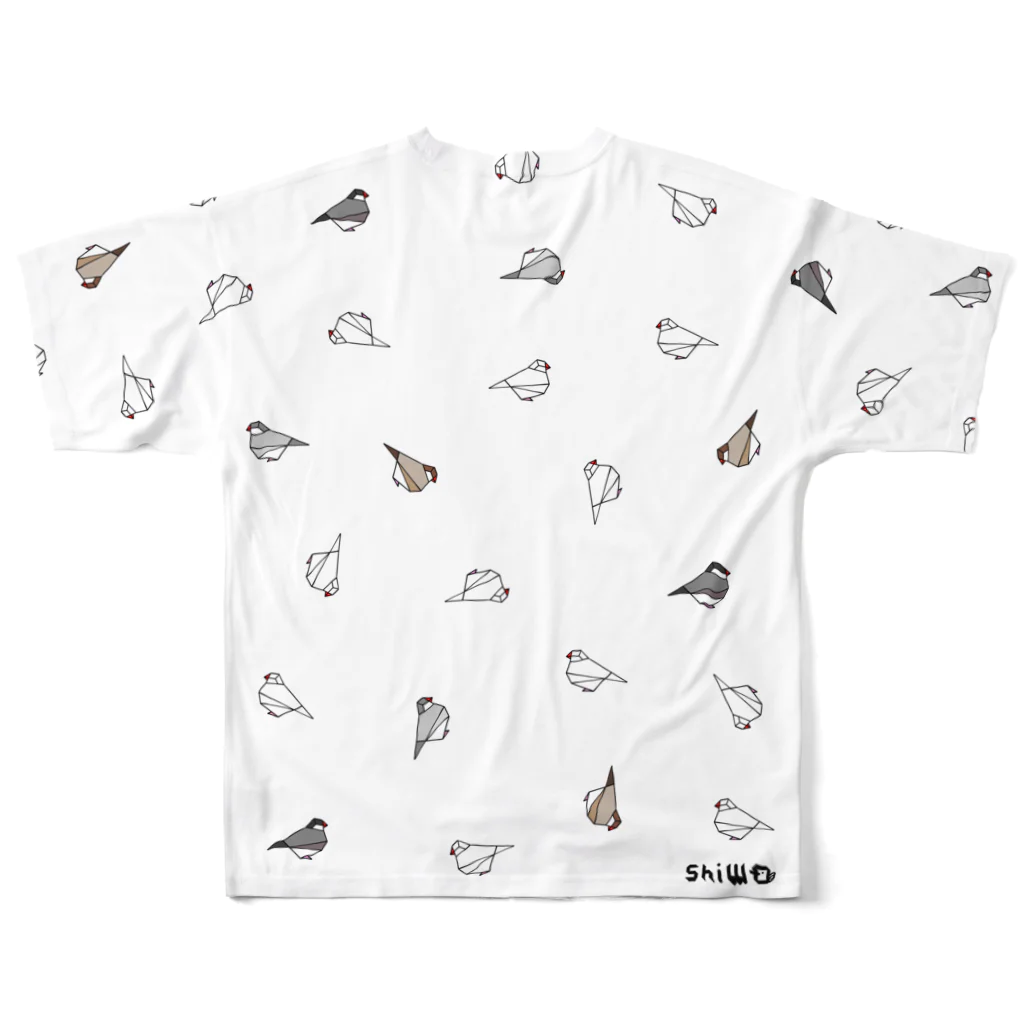 jm_corporationの折り紙風文鳥 All-Over Print T-Shirt :back