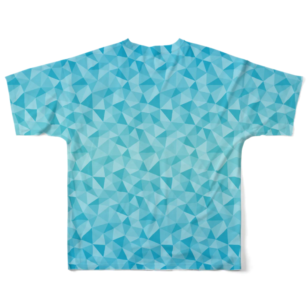 あわじテキスタイルのグラデーションクリスタルTシャツ ブルー All-Over Print T-Shirt :back