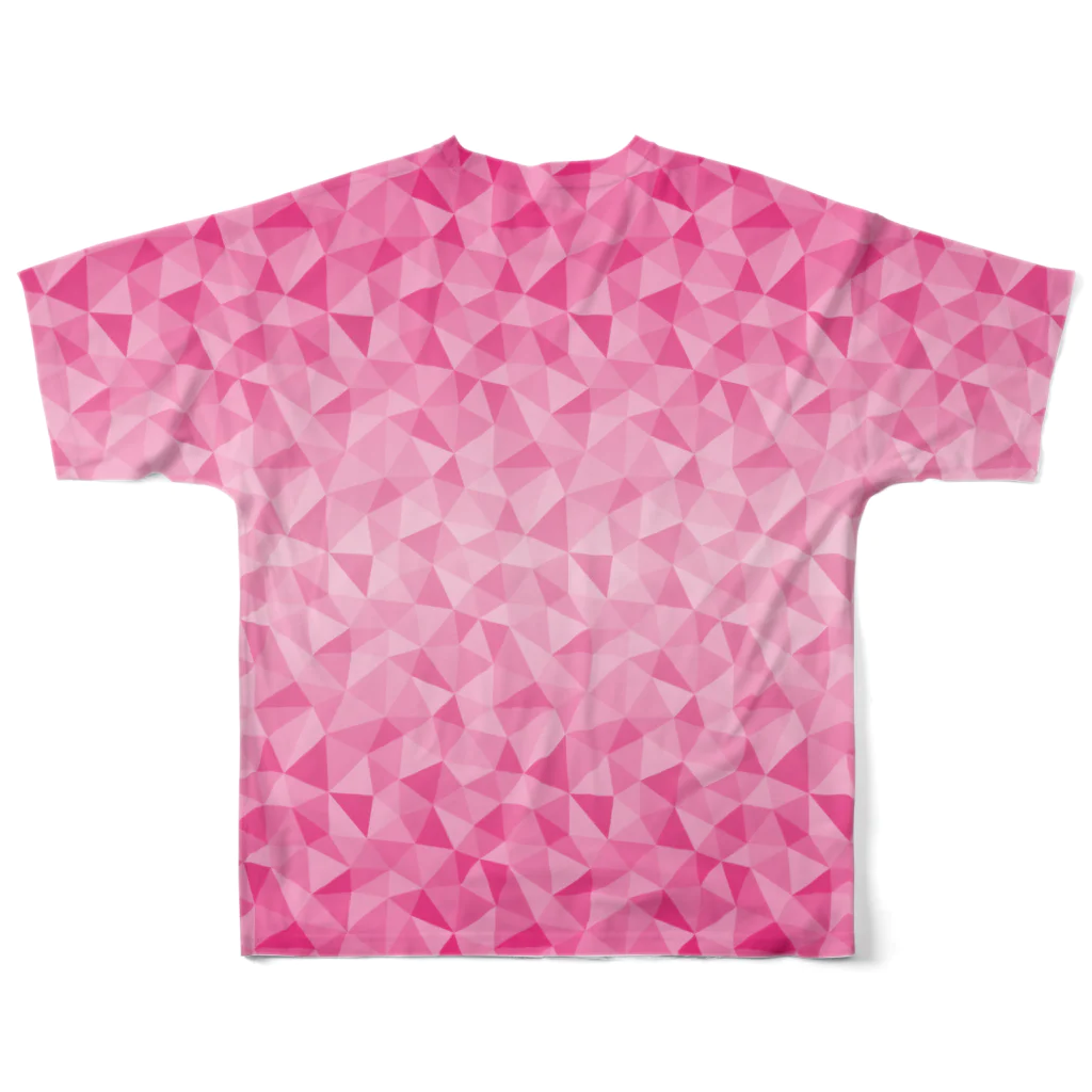 あわじテキスタイルのグラデーションクリスタルTシャツ ピンク All-Over Print T-Shirt :back