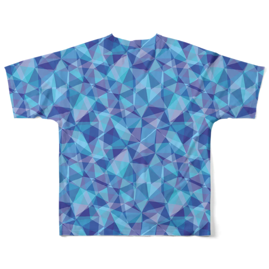 あわじテキスタイルの重なるガラスのTシャツ サファイア All-Over Print T-Shirt :back