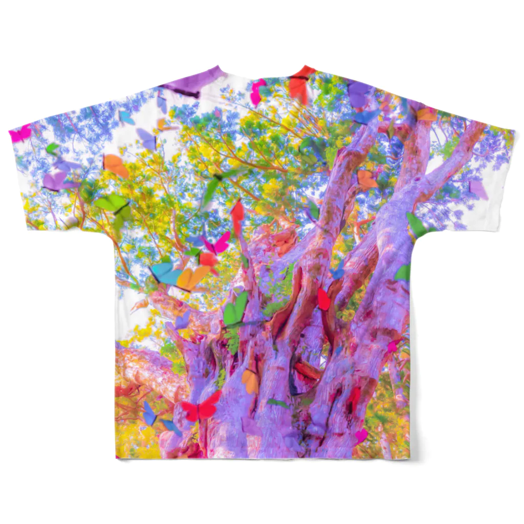 NEON LIGHT STARSのYOU are in wonderland*pink All-Over Print T-Shirt :back