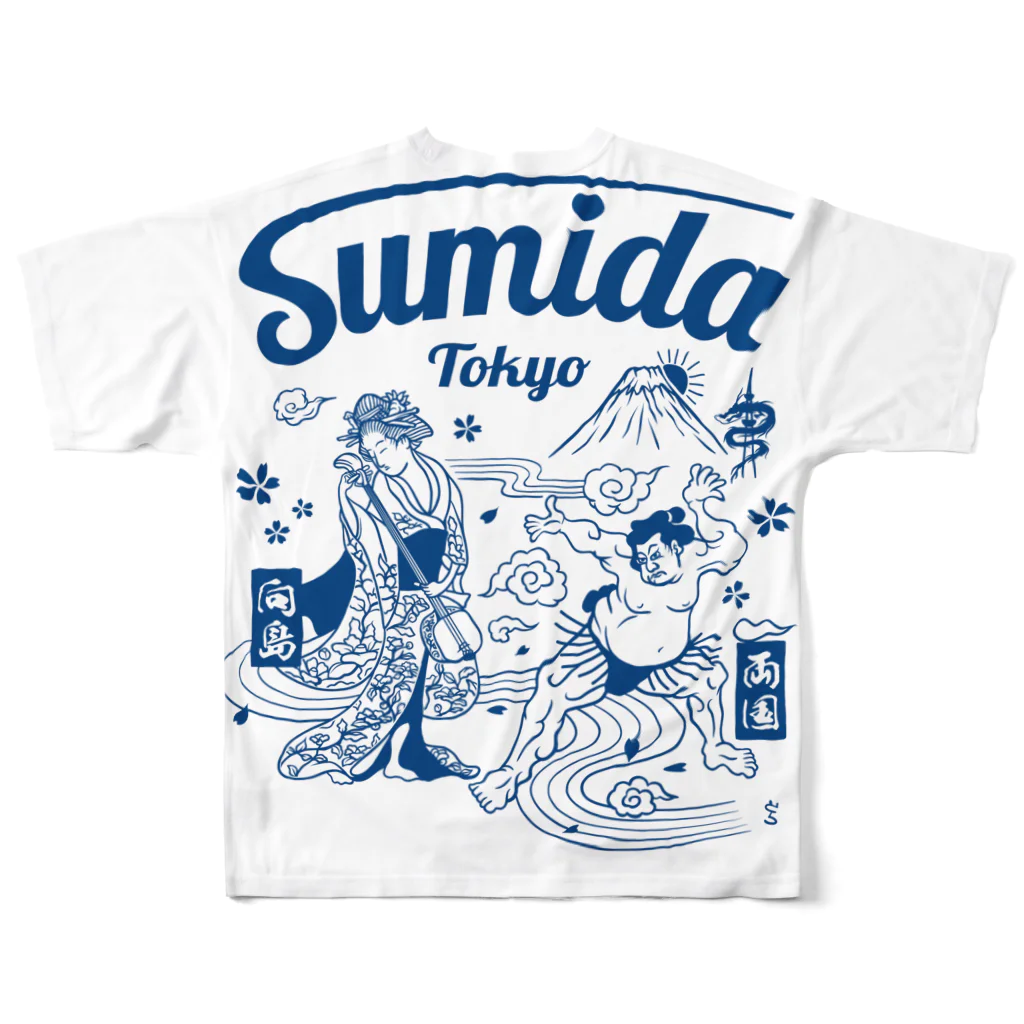 スカラヴィジョンのSUMIDA フルグラフィックTシャツの背面