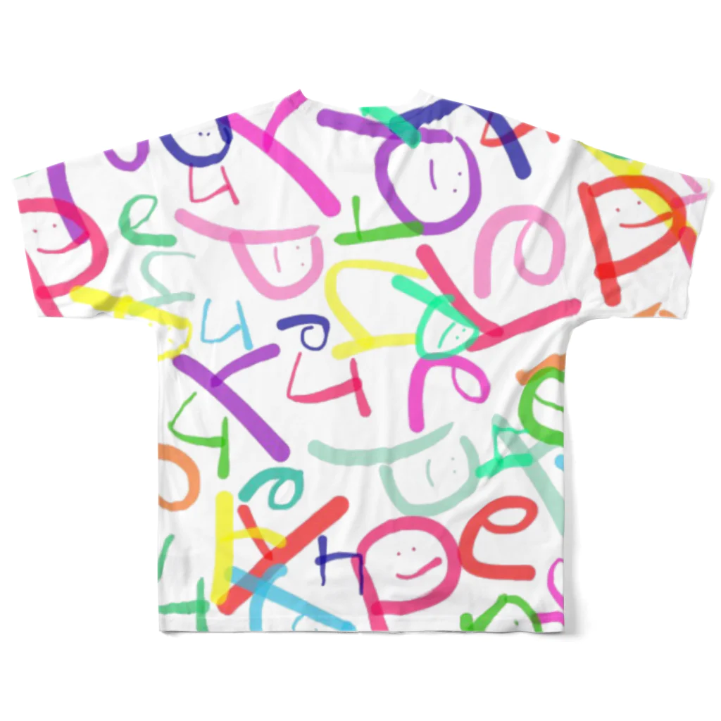 オリジナルショップ  yupeのyupeがいっぱい フルグラフィックTシャツ All-Over Print T-Shirt :back