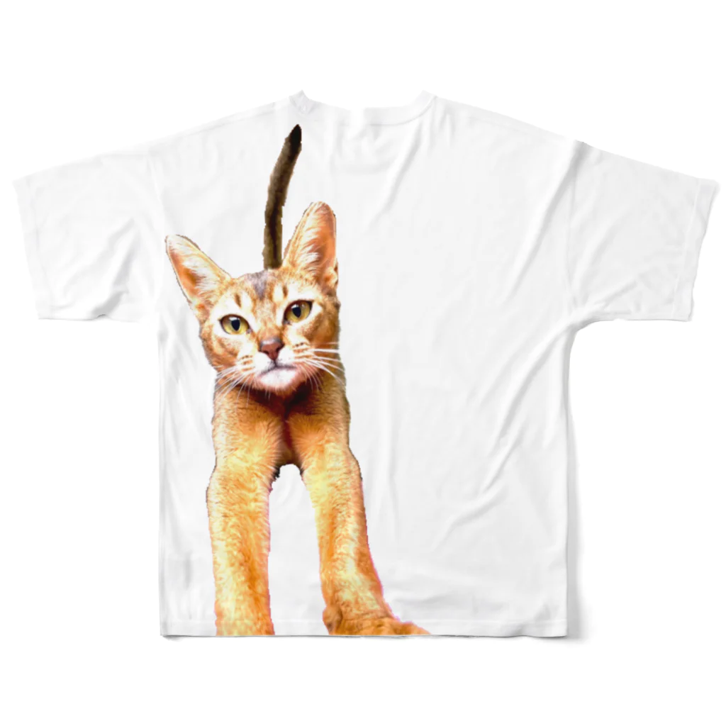 cats&reptiles cafe Odd eyeの時雨&小雨Tシャツ フルグラフィックTシャツの背面