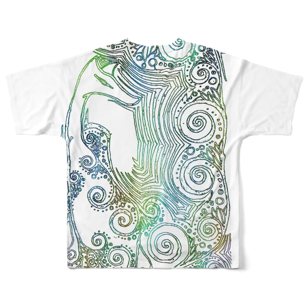 deketa　　の九尾の狐　風旅の記憶 All-Over Print T-Shirt :back