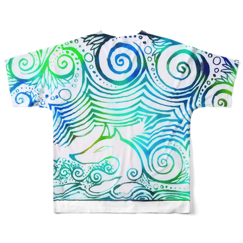 deketa　　の九尾の狐　雲上 All-Over Print T-Shirt :back