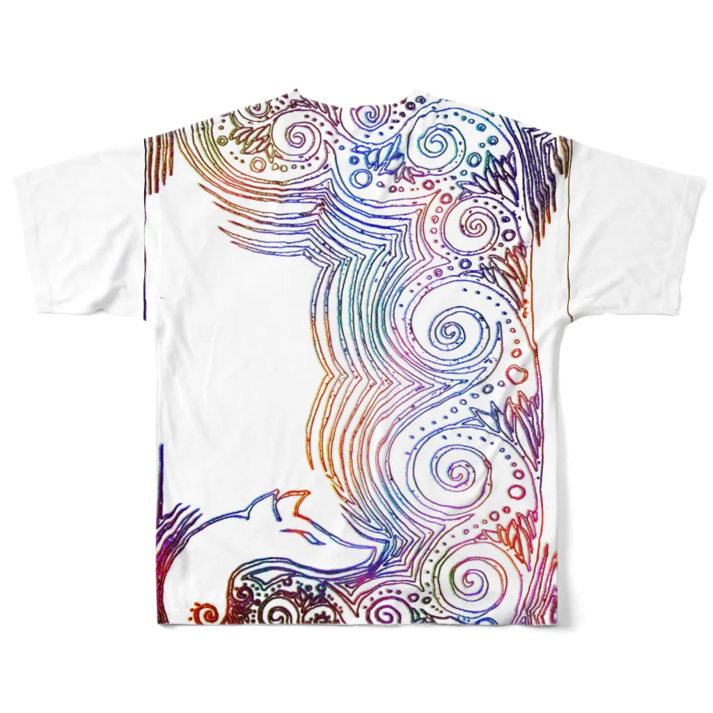 deketa　　の九尾の狐虹の大樹 All-Over Print T-Shirt :back