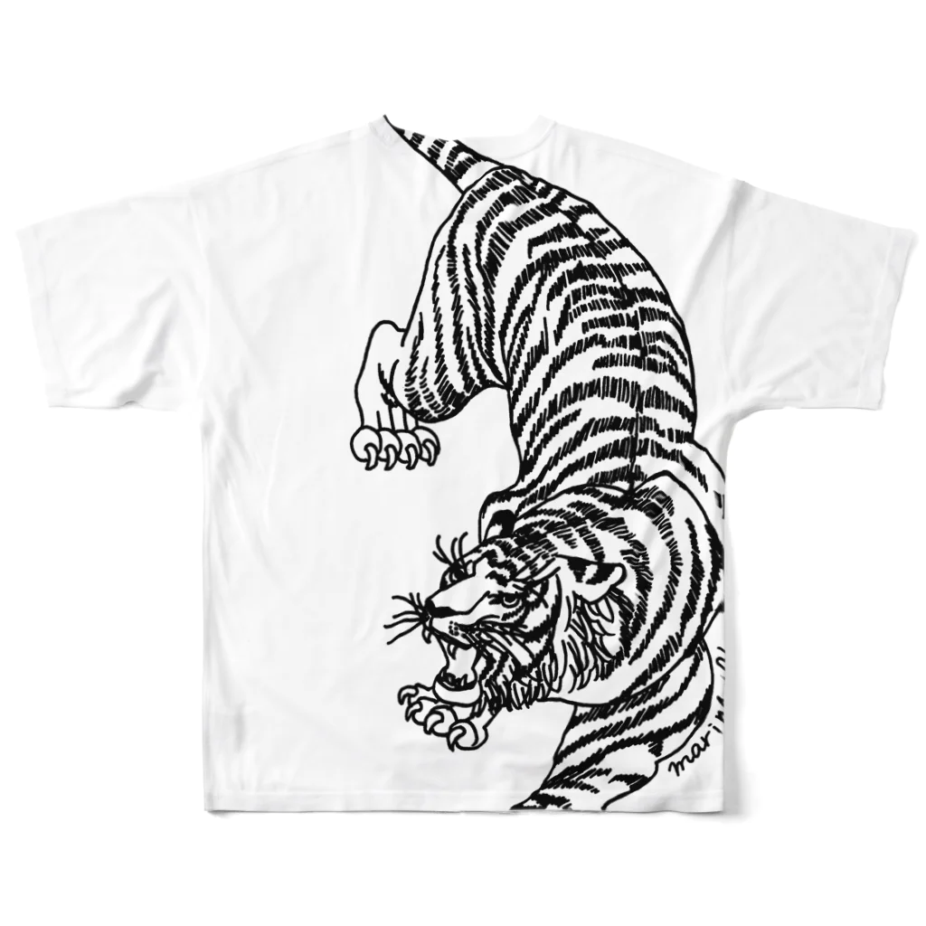 まりねまの虎さん刺繍図案 フルグラフィックTシャツの背面