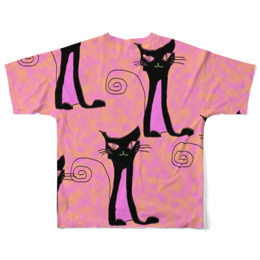 あるてみらの黒猫めいろ All-Over Print T-Shirt :back
