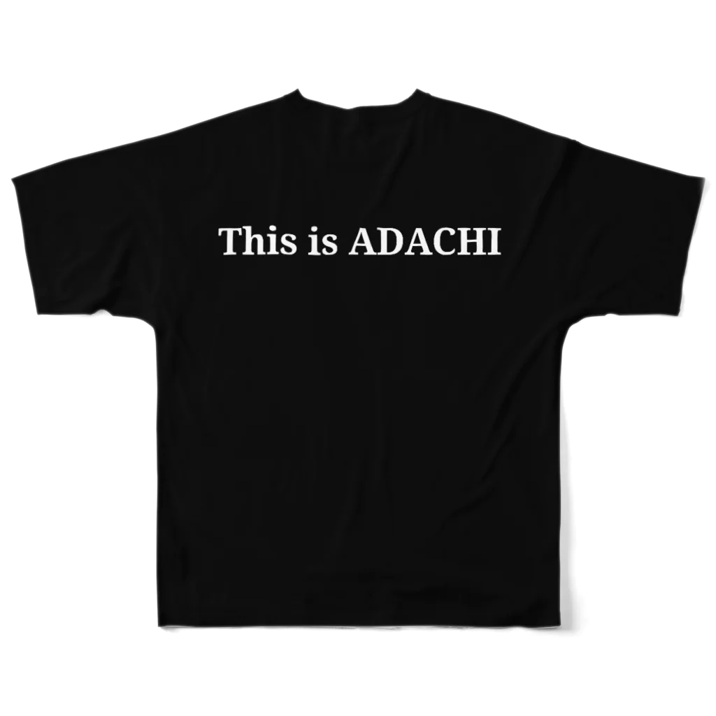 ASAPONのThis is ADACHI フルグラフィックTシャツの背面