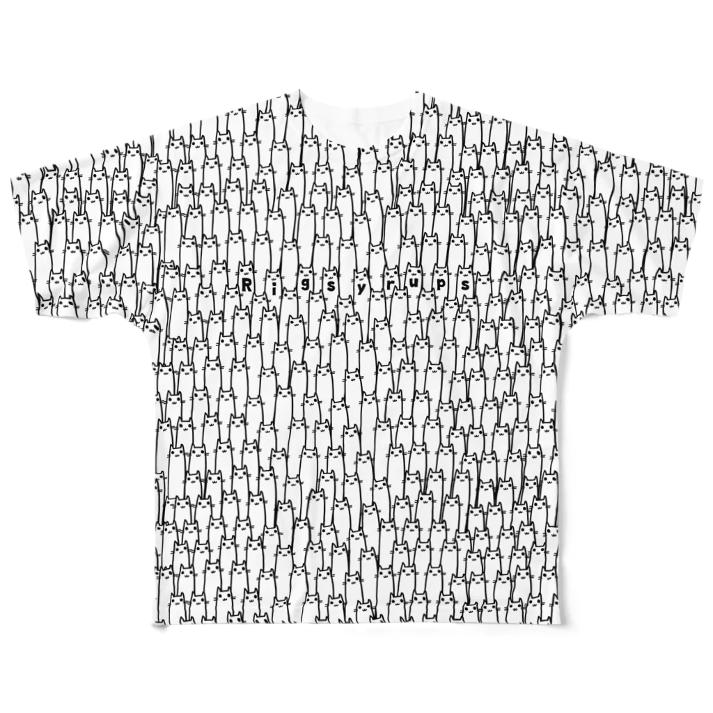 りぐしろの長い猫集団 All-Over Print T-Shirt