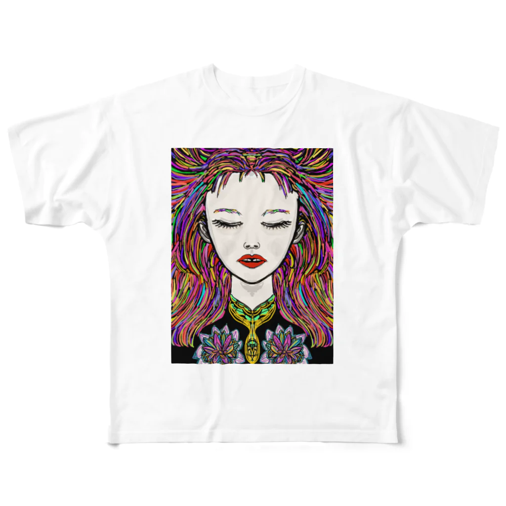 ChristeleImaginationのKaleidoscopic Girl フルグラフィックTシャツ