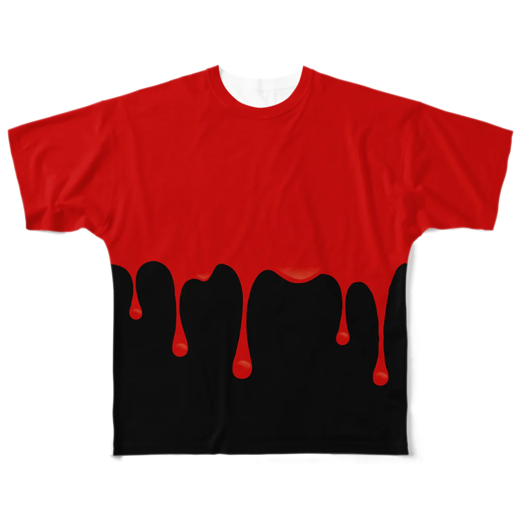 ANTINOMEのPAINT IT BLOOD / FGT_BK フルグラフィックTシャツ