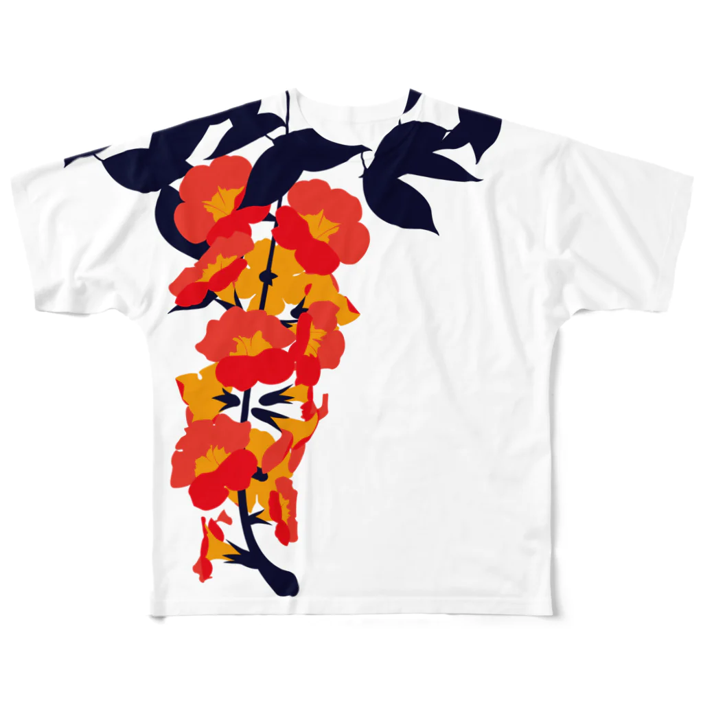 日下田の凌霄花 All-Over Print T-Shirt