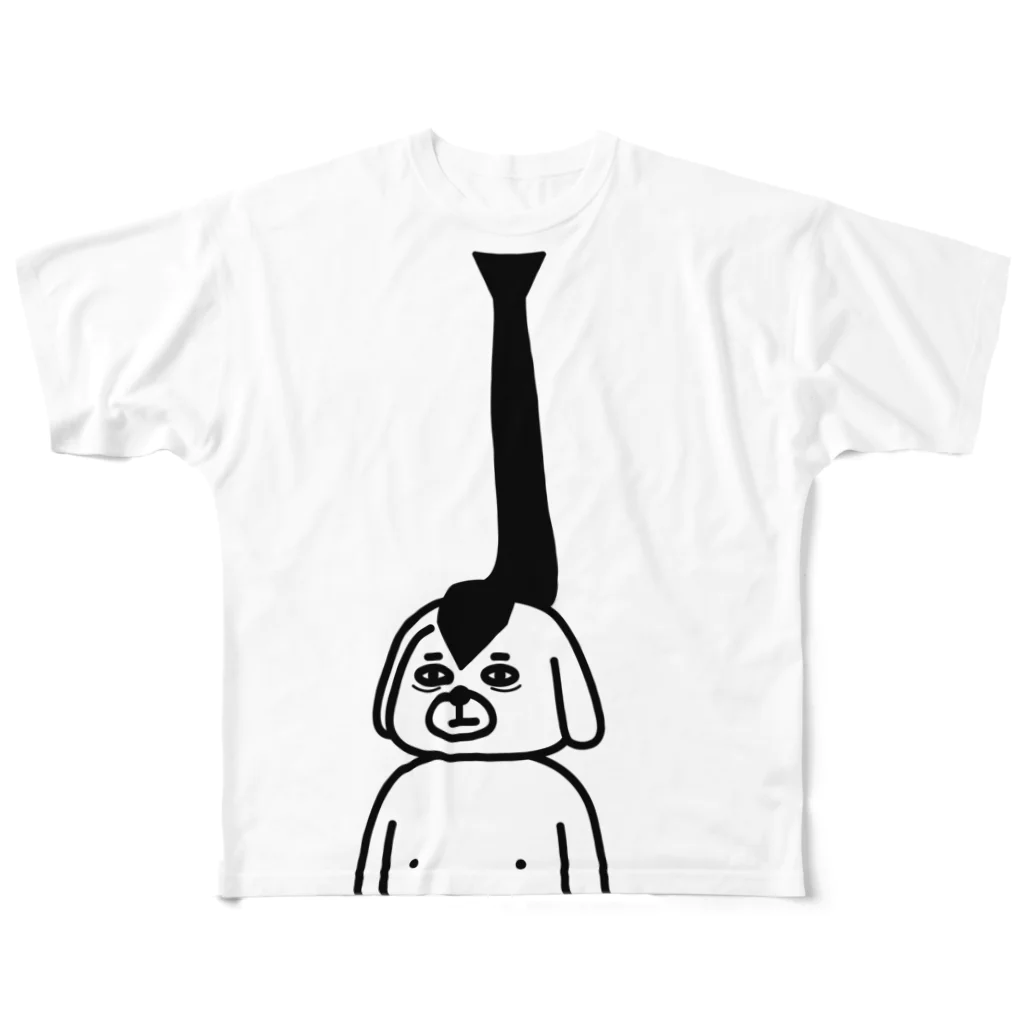PokuStarのイヌにかかるネクタイ All-Over Print T-Shirt
