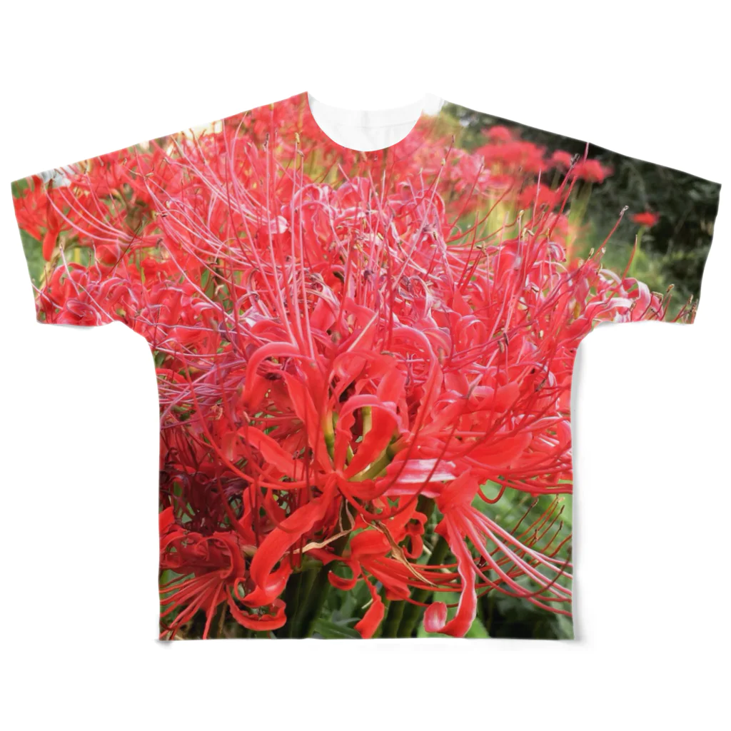 たくちゃんのわくわくショップのヒガンバナ All-Over Print T-Shirt