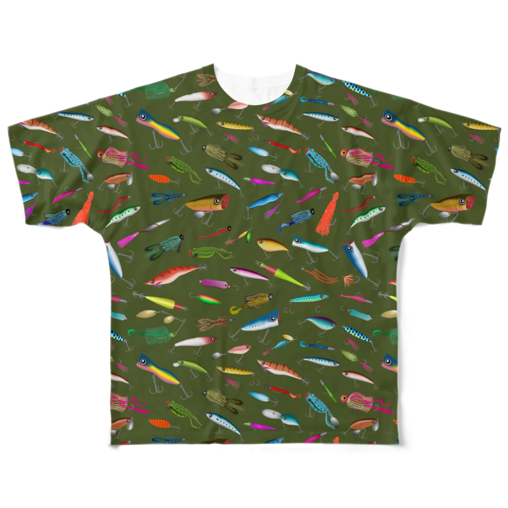 猫と釣り人のLURE_3COG_FGT All-Over Print T-Shirt